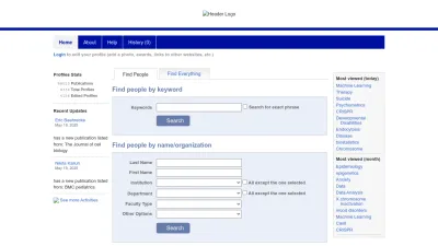 Screenshot of Profiles.umassmed.edu