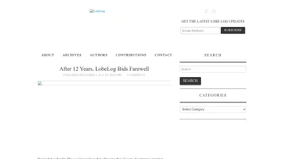 Screenshot of Lobelog.com