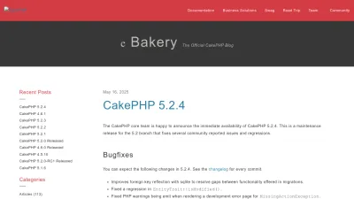 Screenshot of Bakery.cakephp.org