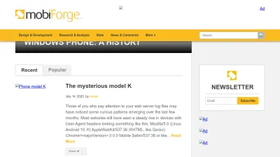 Screenshot of Mobiforge.com