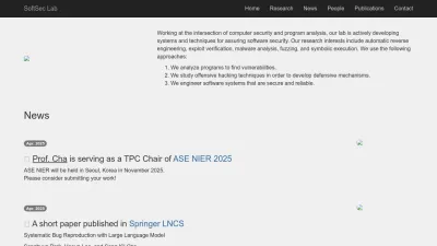 Screenshot of Softsec.kaist.ac.kr