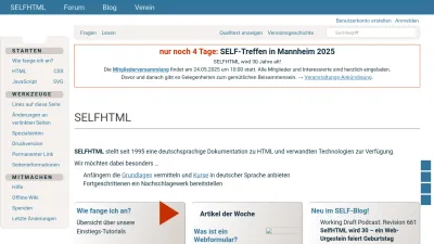 Screenshot of Wiki.selfhtml.org