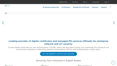 Screenshot of Identrust.com