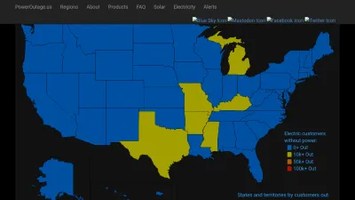 Screenshot of Poweroutage.us