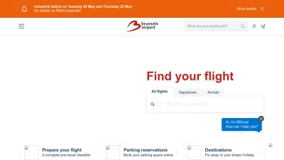 Screenshot of Brusselsairport.be