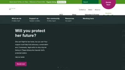 Screenshot of Forestandbird.org.nz