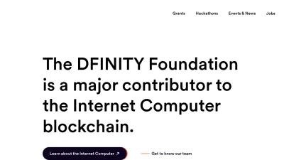 Screenshot of Dfinity.org