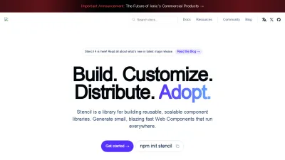 Screenshot of Stenciljs.com