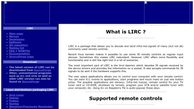 Screenshot of Lirc.org