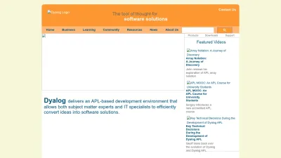 Screenshot of Dyalog.com
