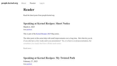 Screenshot of People.kernel.org