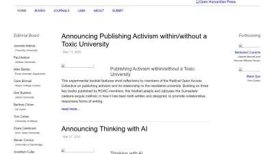Screenshot of Openhumanitiespress.org