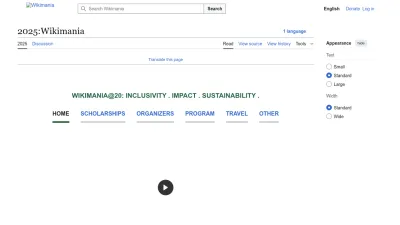 Screenshot of Wikimania.wikimedia.org