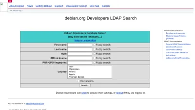 Screenshot of Db.debian.org