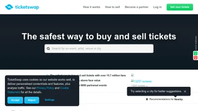 Screenshot preview of ticketswap.com