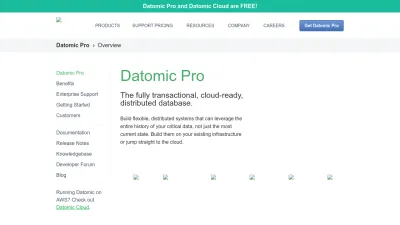 Screenshot preview of datomic.com