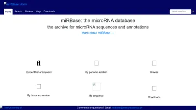 Screenshot preview of mirbase.org