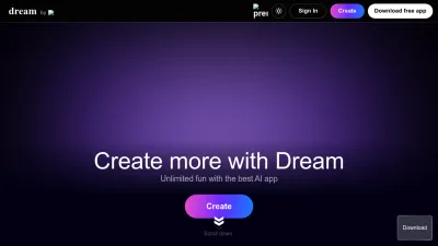Screenshot preview of dream.ai