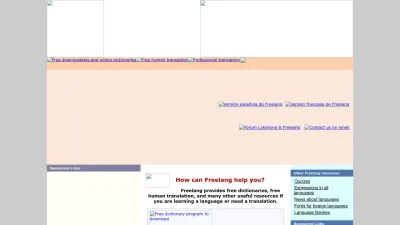 Screenshot preview of freelang.net