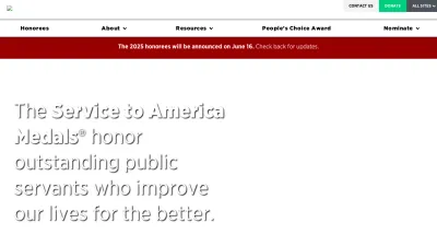 Screenshot preview of servicetoamericamedals.org