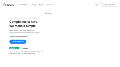 Screenshot preview of getterms.io