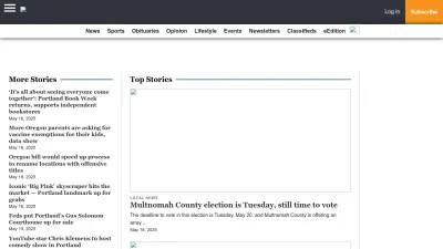 Screenshot of Portlandtribune.com