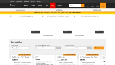 Screenshot preview of halfords.com
