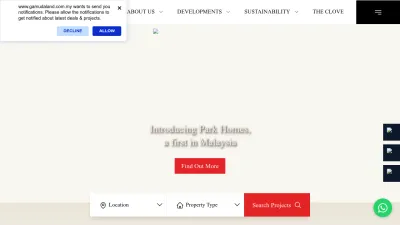 Screenshot preview of gamudaland.com.my