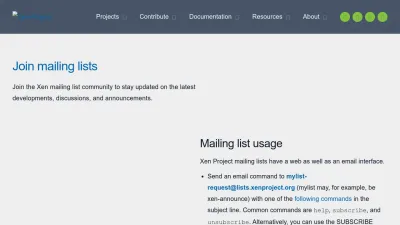 Screenshot preview of lists.xenproject.org