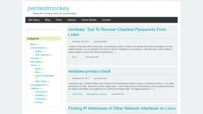 Screenshot preview of pentestmonkey.net