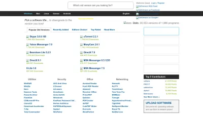 Screenshot preview of oldversion.com