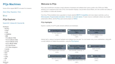 Screenshot preview of pcjs.org