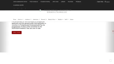 Screenshot preview of knust.edu.gh