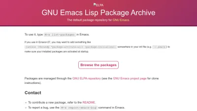 Screenshot preview of elpa.gnu.org
