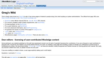 Screenshot preview of mywiki.wooledge.org