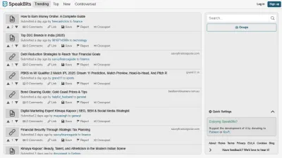 Screenshot preview of speakbits.com