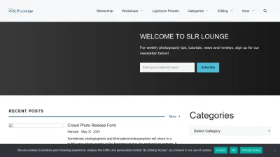 Screenshot preview of slrlounge.com