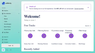 Screenshot preview of coffitivity.com
