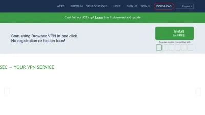 Screenshot preview of browsec.com