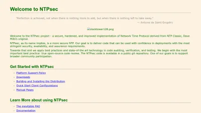 Screenshot preview of ntpsec.org