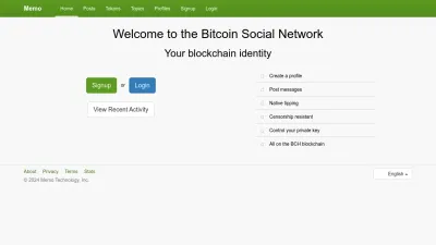 Screenshot preview of memo.cash
