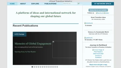 Screenshot preview of greattransition.org