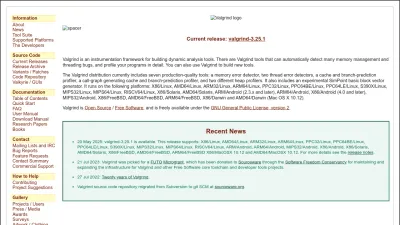 Screenshot preview of valgrind.org