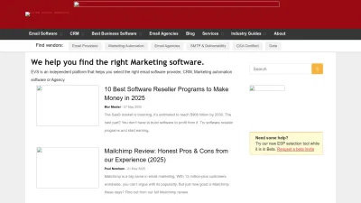 Screenshot preview of emailvendorselection.com