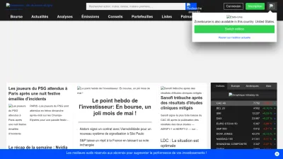 Screenshot preview of zonebourse.com
