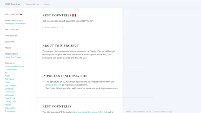 Screenshot preview of restcountries.com