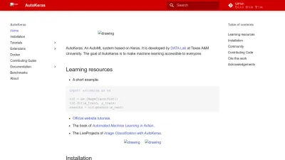 Screenshot preview of autokeras.com