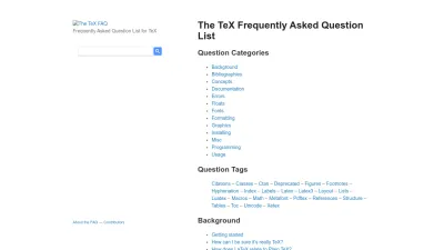 Screenshot preview of texfaq.org