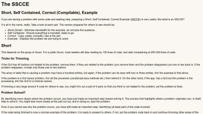 Screenshot preview of sscce.org