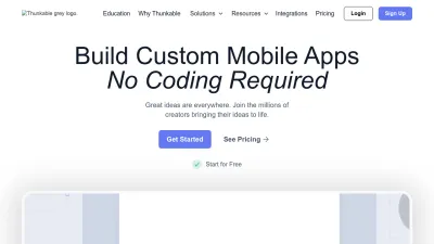 Screenshot preview of thunkable.com